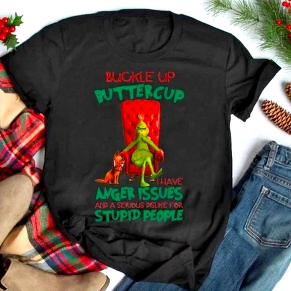 🆕Funny “Buckle up Buttercup..”! Grinch SS Top - Picture 1 of 3